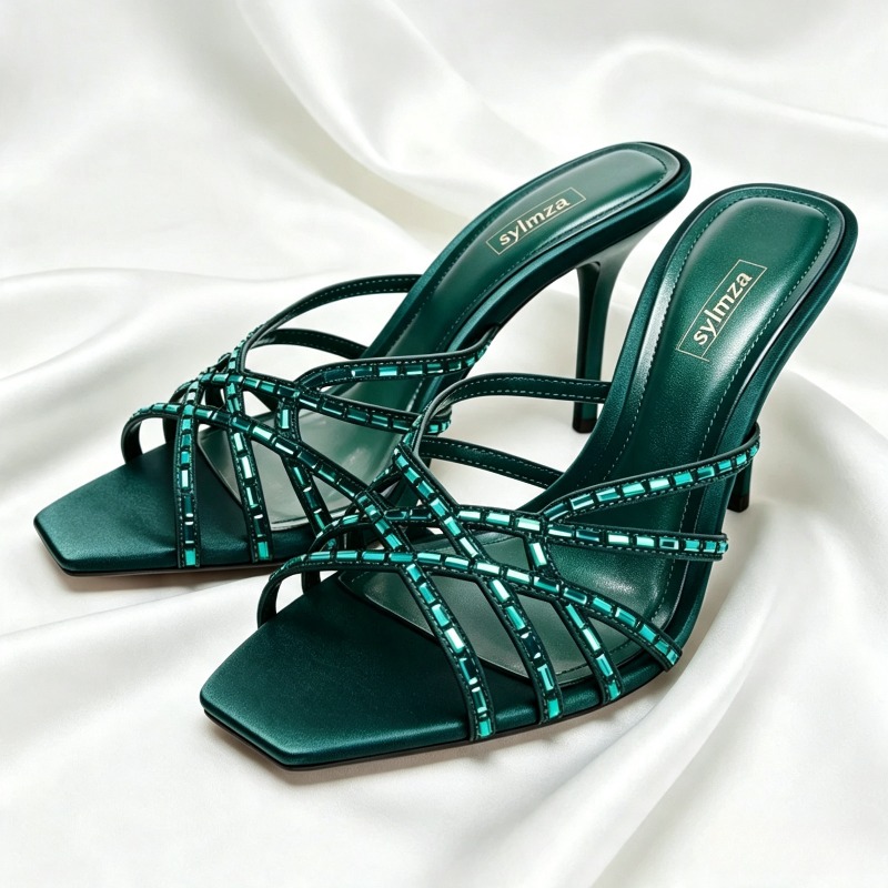 Sandales à talons uniques bleu - Luxury Lifestyle Store avis et prix